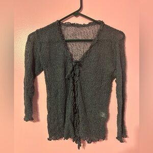 Sheer Black Long Sleeve Top